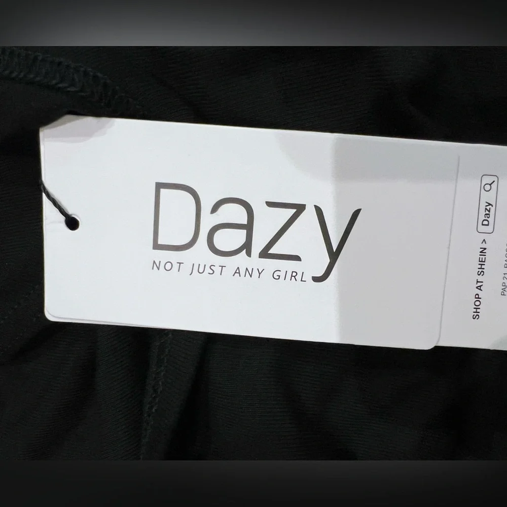 SHEIN Dazy Black Long Sleeve Wrap Women's Top - Picture 2 of 5